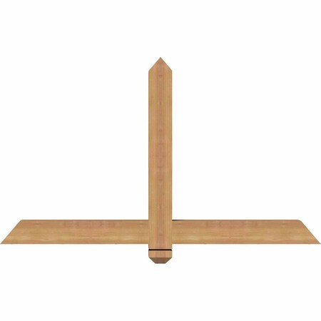 Ekena Millwork Eugene Smooth Timber Gable Bracket, Western Red Cedar, 48"W x 28"H x 3 1/2"D x 3 1/2"F, 14/12 Pitch GBW048X28X0404EUG00SWR